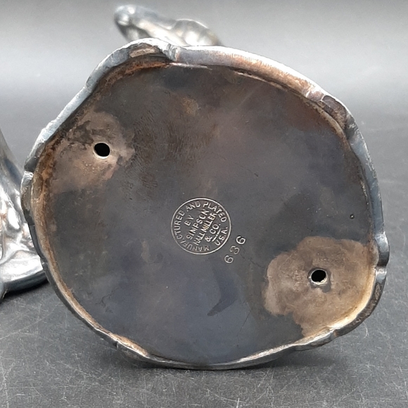 2 Antique Art Nouveau Silver Plate Figural Lady Candlesticks SIMPSON HALL MILLER - Picture 8 of 9